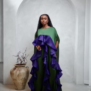 purple green African dress