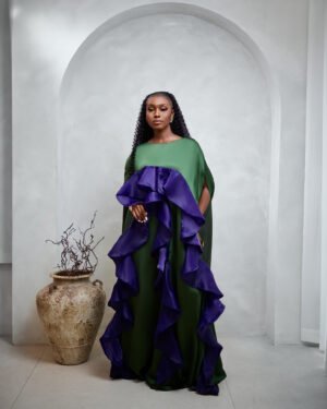 purple green African dress