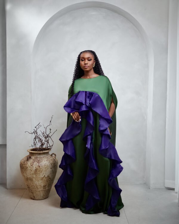 purple green African dress